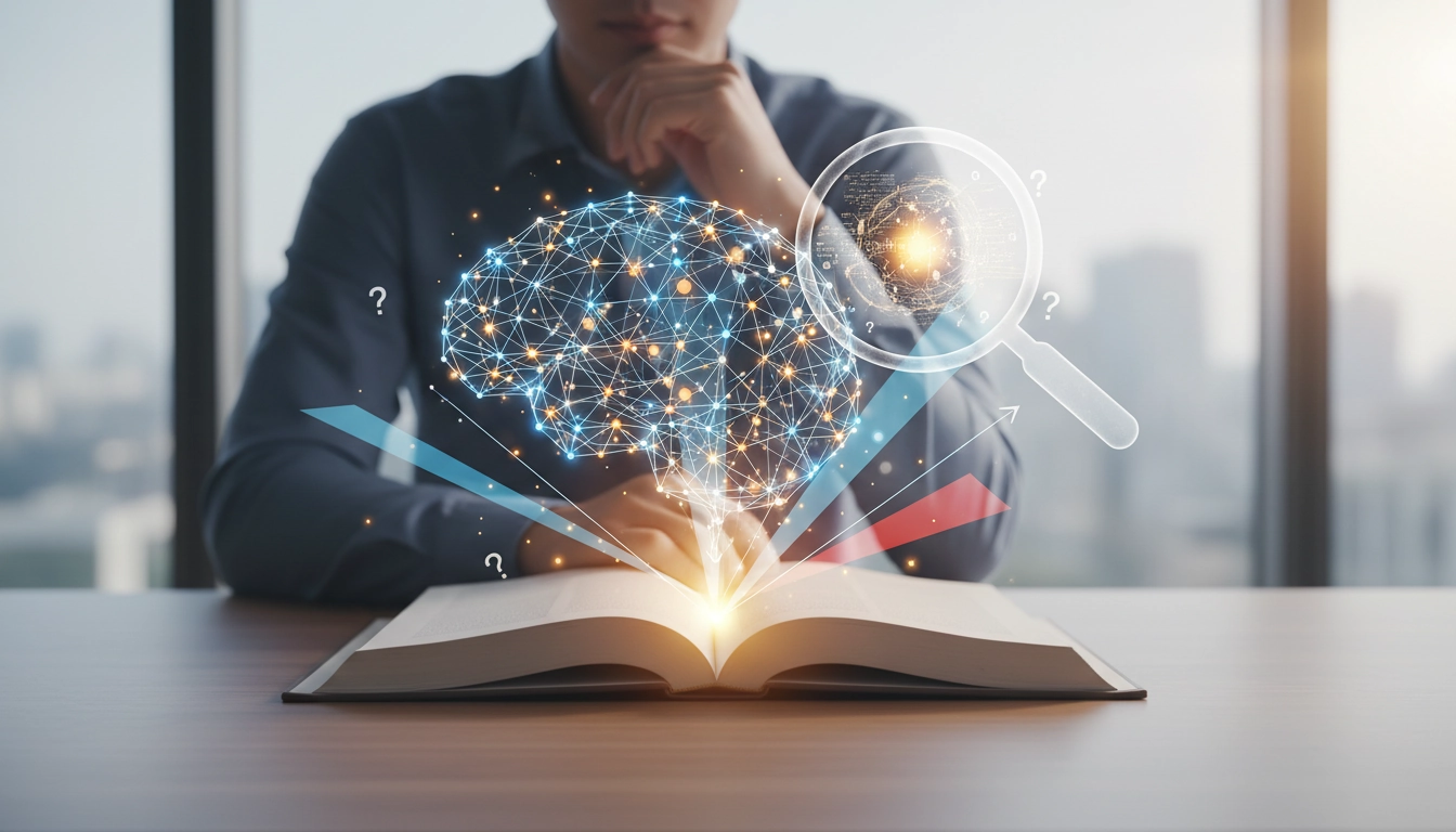 Lecteur pratiquant l'analyse critique d'un texte littéraire avec annotations dans les marges d'un livre ouvert