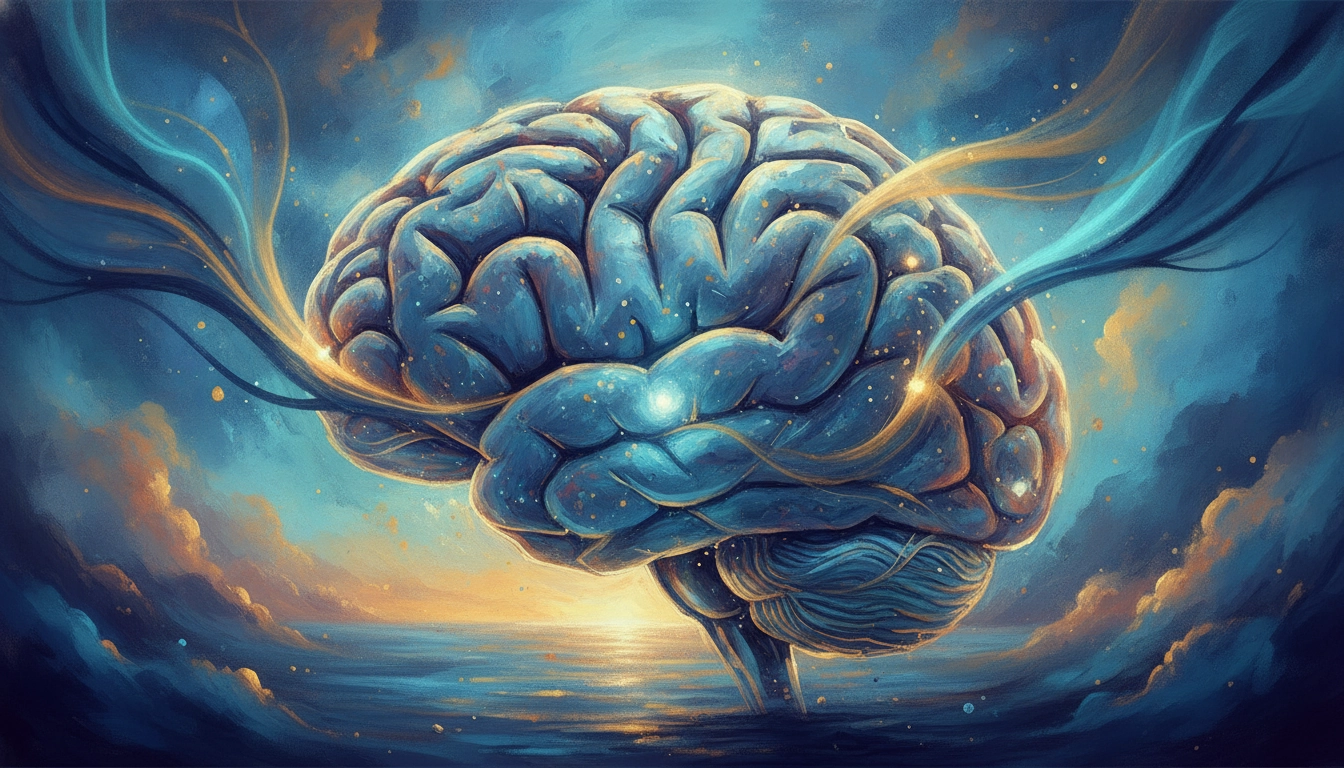 Représentation artistique du cerveau retrouvant le calme grâce à la lecture