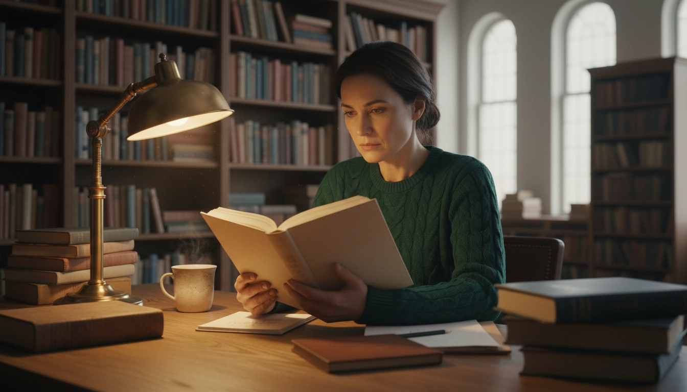 Une femme adulte pratiquant la lecture active pour améliorer sa mémoire et ses capacités cognitives