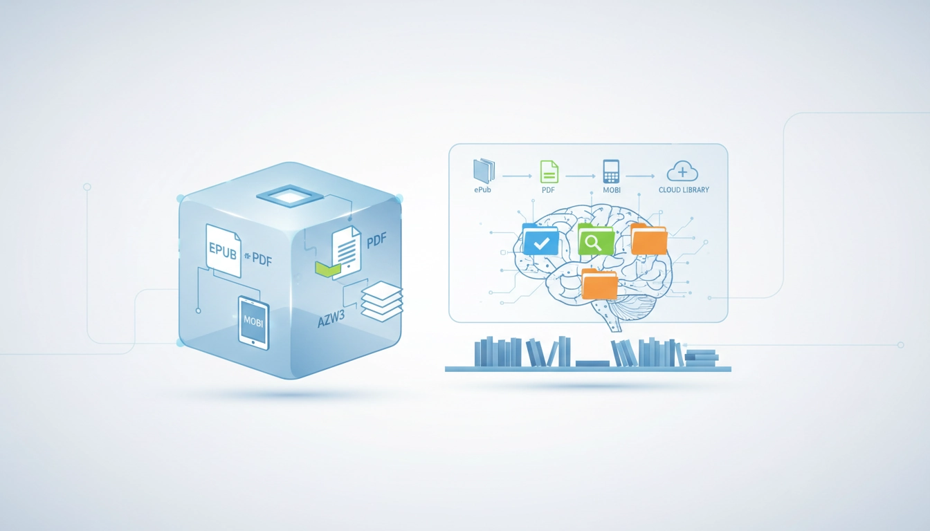 Comparaison visuelle des différents formats de fichiers ebook sur une liseuse moderne