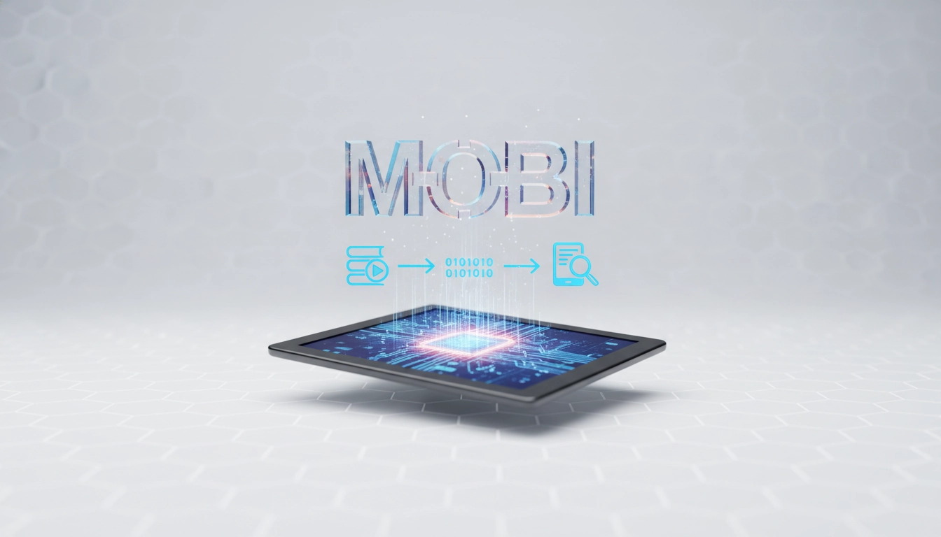 Illustration du format MOBI ebook comment fonctionne avec schéma d'adaptation à l'écran