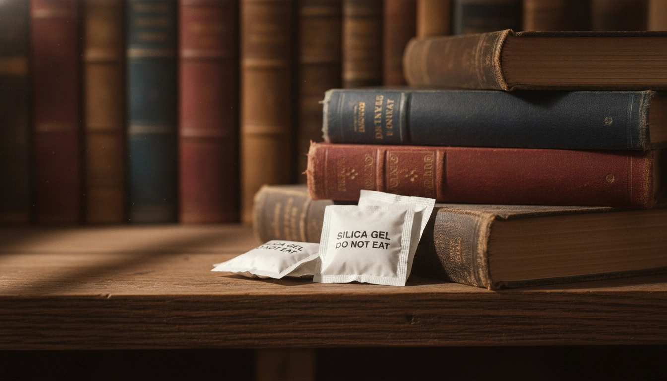 Utilisation du gel de silice protection livres humidité stockage dans une bibliothèque