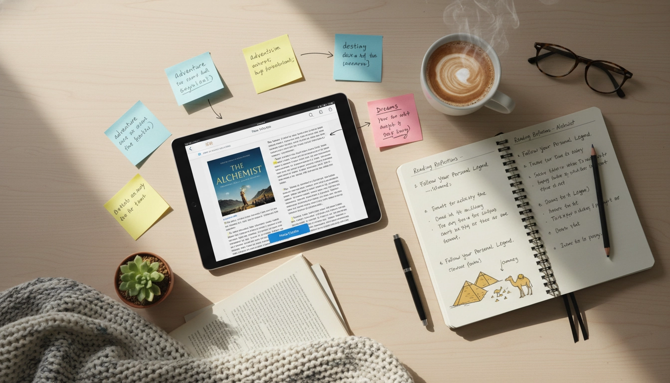 Annotation et tagging d'ebooks sur tablette avec notes personnelles pour organiser une bibliothèque numérique
