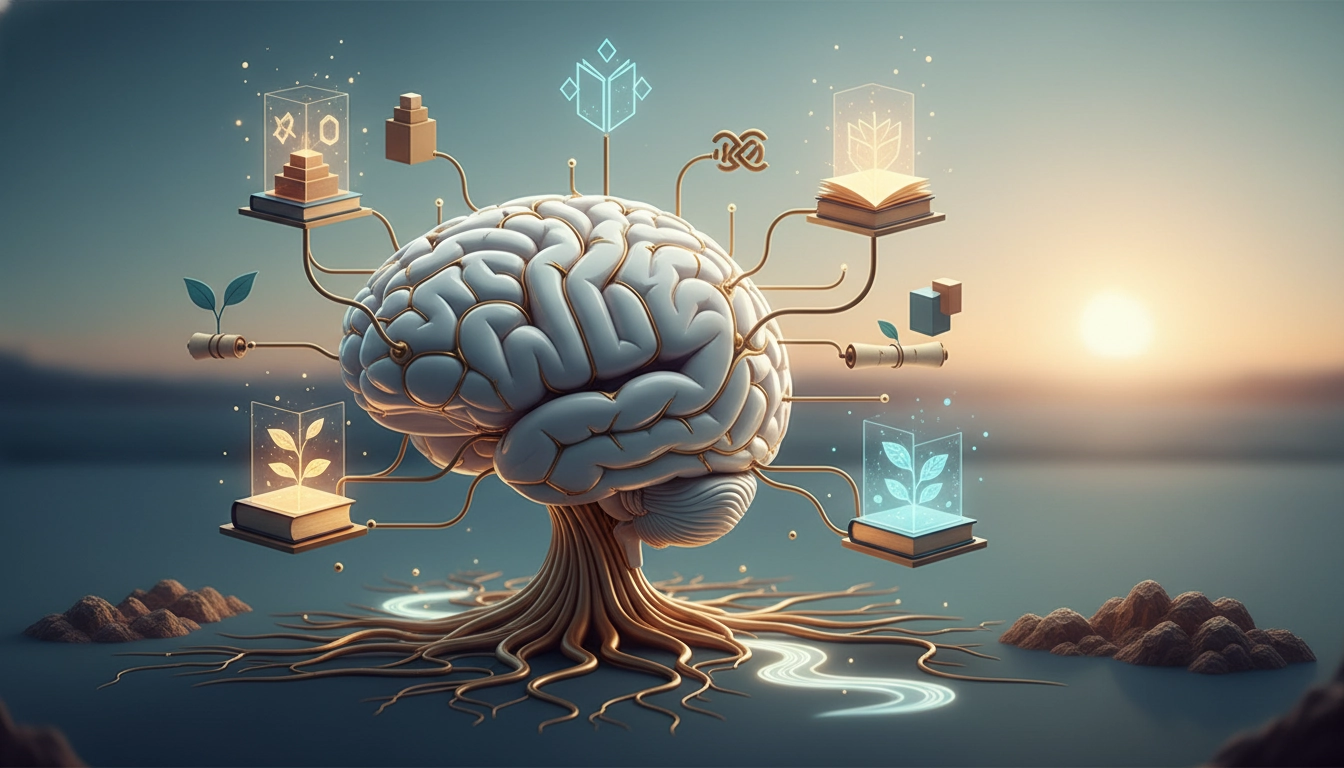 Techniques de mémorisation des lectures : lecteur actif prenant des notes dans un carnet ouvert avec des livres empilés autour de lui