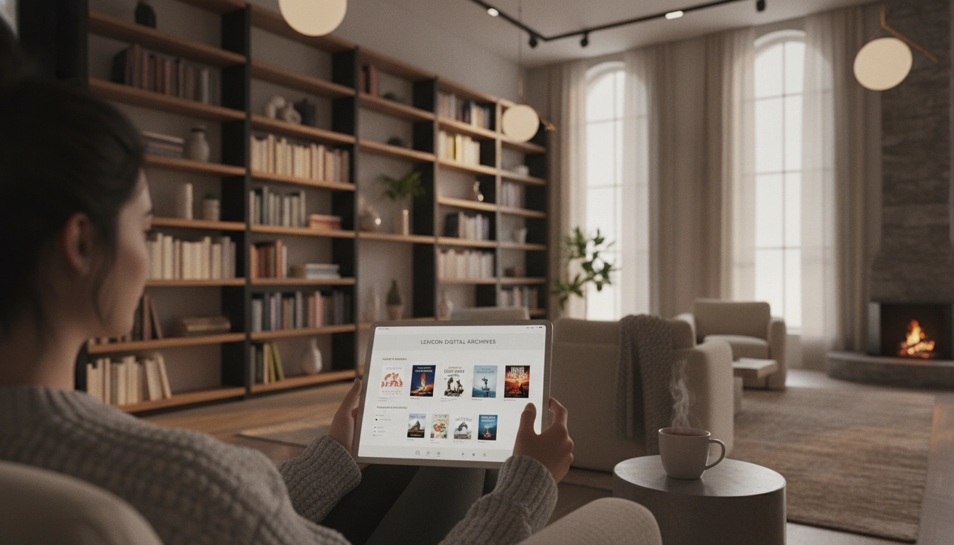 Une personne apprend comment numériser son inventaire de livres avec des fiches personnalisées sur une tablette.