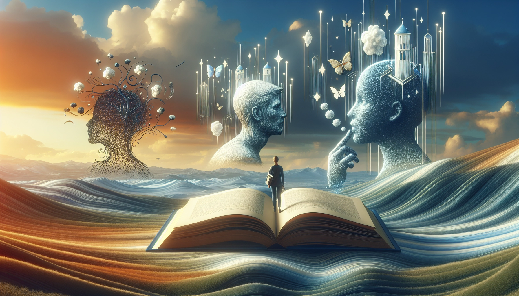 Personnage de fiction dans un roman ouvert, illustration de la compréhension des émotions par la lecture