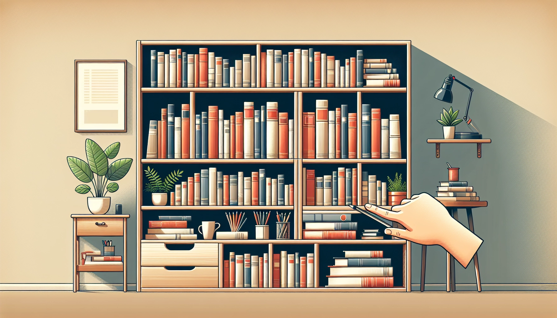 Bibliothèque avec rangement double rangée livres profondeur étagère bien organisée et accessible