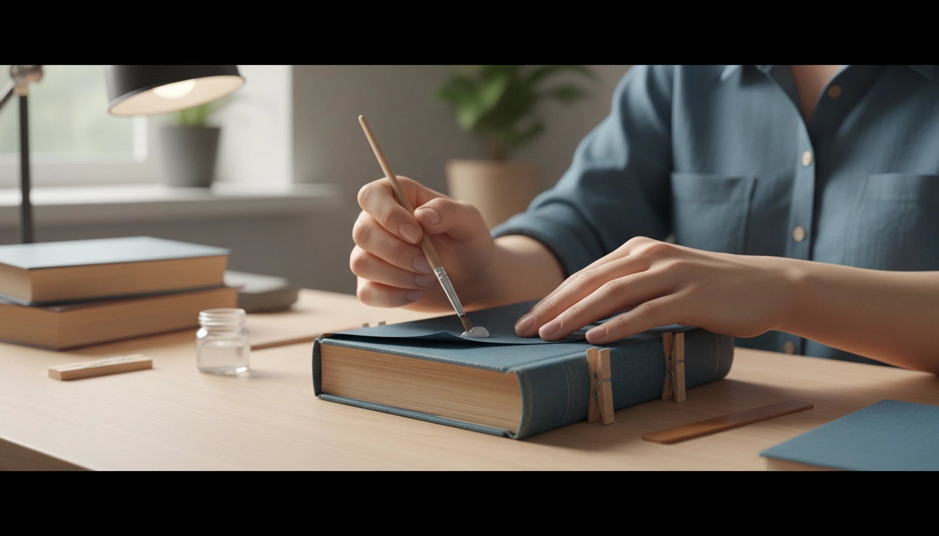 Techniques pour réparer une couverture de livre qui se décolle avec de la colle et une spatule