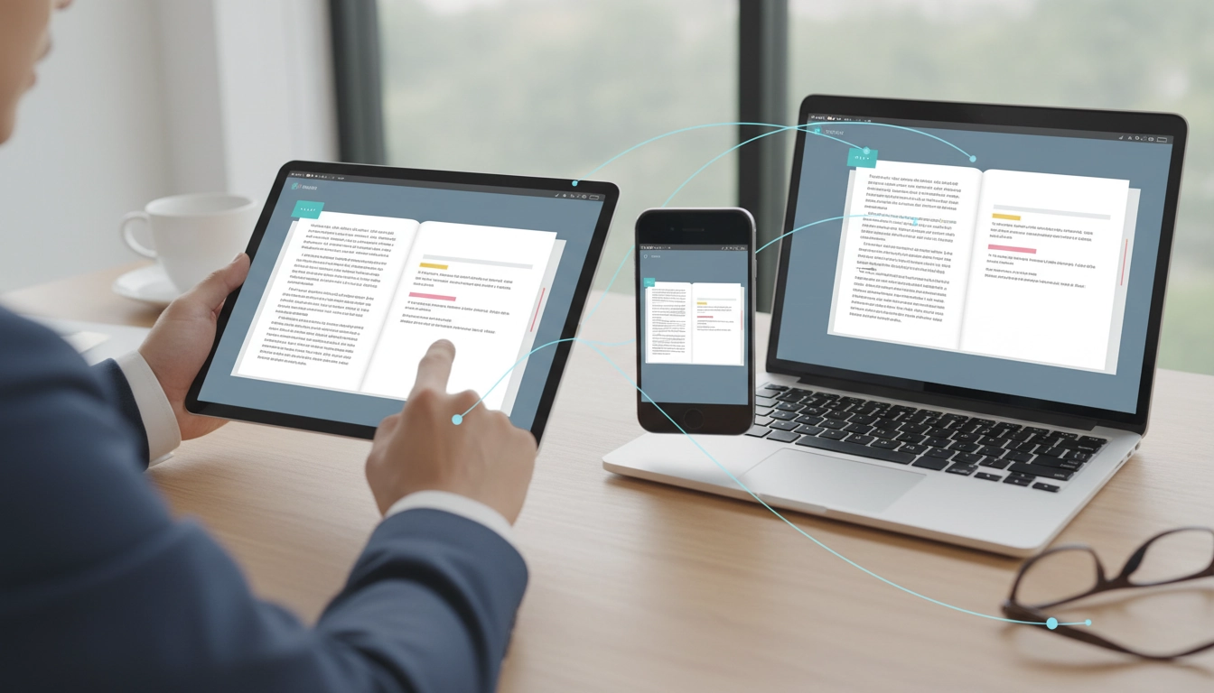 Interface de synchronisation pour retrouver ses annotations de livres numériques sur tous ses appareils